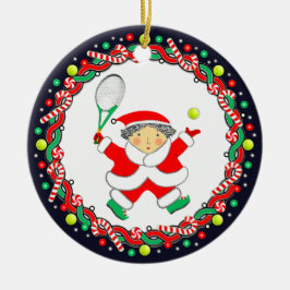 Tennis Helgdag Gift Ceramic Ornament