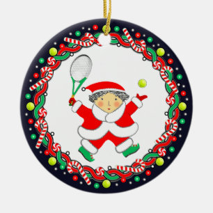 Tennis Helgdag Gift Ceramic Ornament