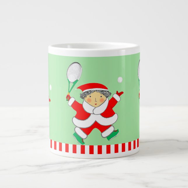 Tennis Helgdag Gift Jumbo Mugg (Framsidan)
