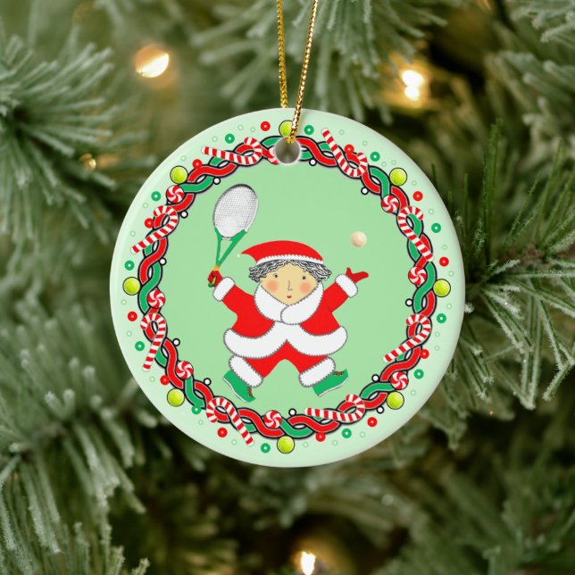 Tennis Holiday Gift Ceramic Ornament (Träd)