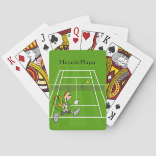 Tennis Humoristisk Tecknad Spelare Anpassa Casinokort