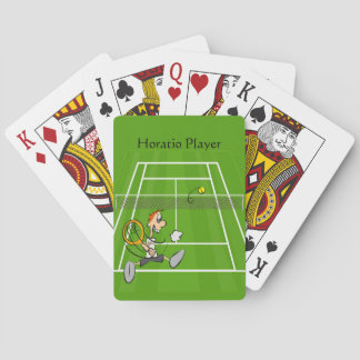 Tennis Humoristisk Tecknad Spelare Anpassa Casinokort