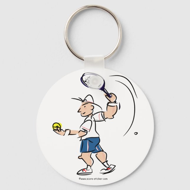Tennis-illustration på nyckelkedjan nyckelring (Framsida)