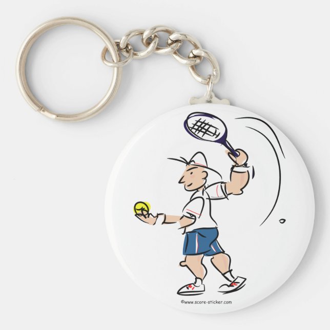 Tennis-illustration på nyckelkedjan nyckelring (Framsidan)