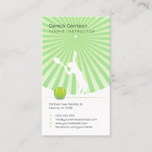 Tennis Instructor | PROFESSIONELL Visitkort (Framsida)
