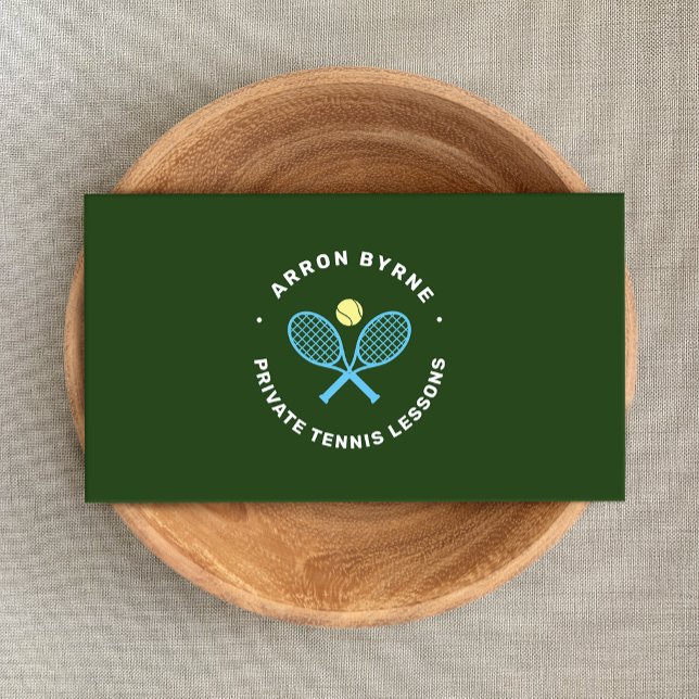 Tennis Instructor Tennis Racket & Boll Visitkort (Skapare uppladdad)