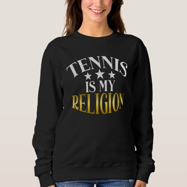 Tennis is my Religion Tennis   T Shirt (Framsida)
