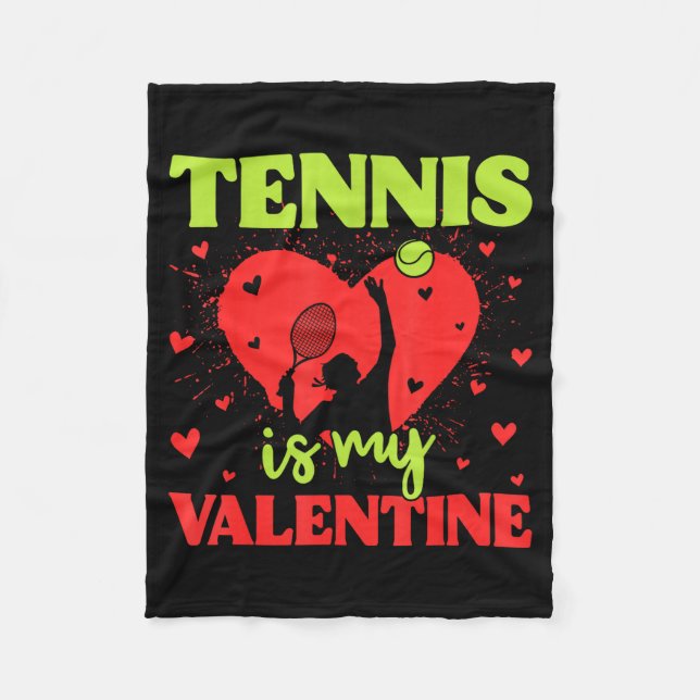 Tennis Is My Valentine Cool Srt Motivation Player  Fleecefilt (Framsidan)