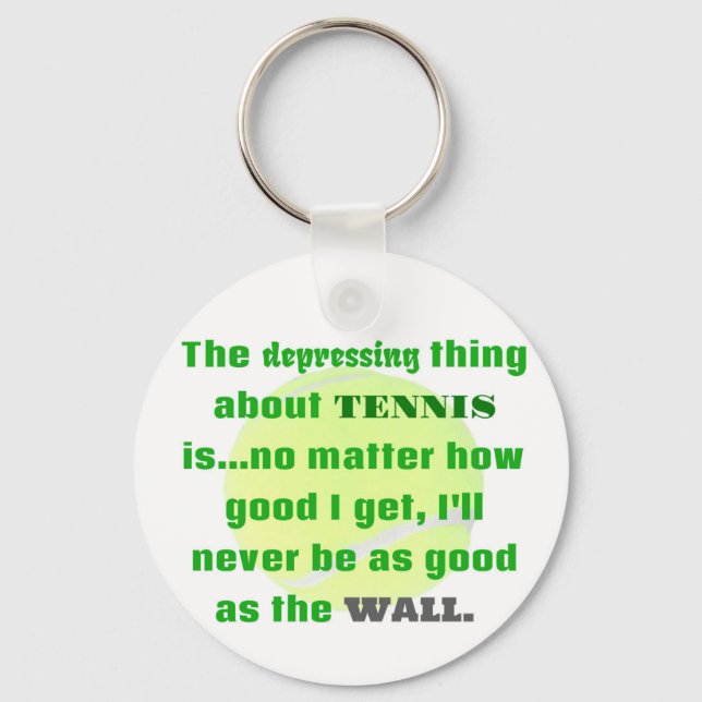 Tennis Joke Gift for Laughs Tennis Boll Nyckelring (Framsida)