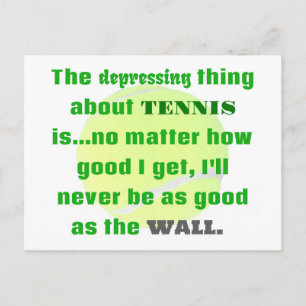 Tennis Joke Gift for Laughs Tennis Boll Vykort