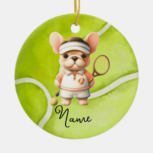 Tennis jul för Boy Player Julgransprydnad Keramik (Framsidan)