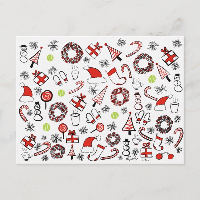 Tennis jul helg vykort (Framsida)