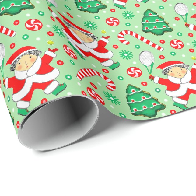 Tennis jul Helgdag Gift Presentpapper (Rullad Hörn)