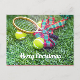 Tennis Jul-Helgdag med racket och boll Vykort