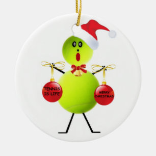 Tennis jul julgransprydnad keramik