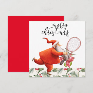 Tennis-jul med Racket och jul-andetag Julkort