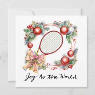 Tennis-jul med Racket och jul-andetag Julkort