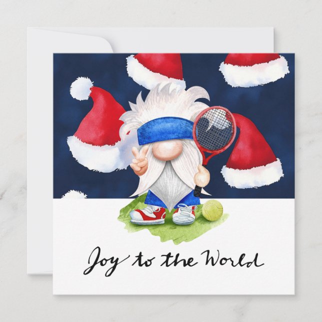 Tennis jul med Racket och julhelgen Julkort (Framsida)