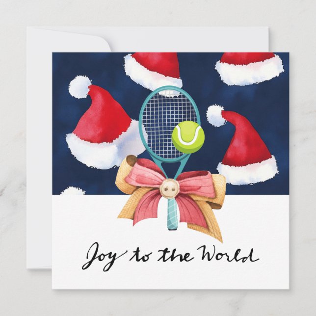Tennis jul med Racket och julhelgen Julkort (Framsida)