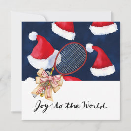 Tennis jul med Racket och julhelgen Julkort