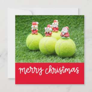 Tennis-jul med tennis boll med Jultomten Julkort