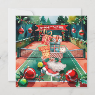 Tennis-jul med tennis boll och Jultomten Julkort