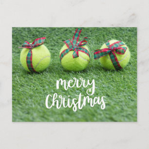 Tennis-jul med tennis boll och presenter Postca Vykort