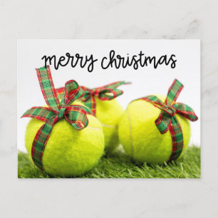 Tennis-jul med tennis boll och presentkort vykort