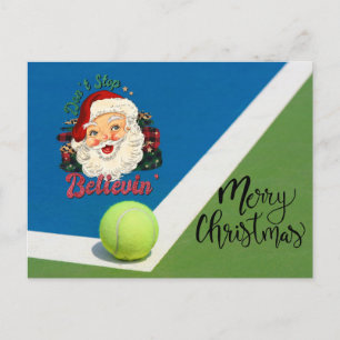 Tennis-jul med tennis boll och Santa hat Ho Vykort