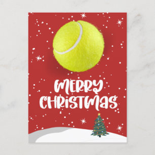 Tennis-jul med tennis boll och Santa Vykort