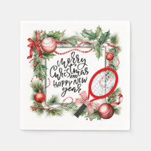 Tennis Jul och New Year Player-vattenfärg