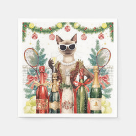 Tennis jul Party med Cat Players Pappersservett