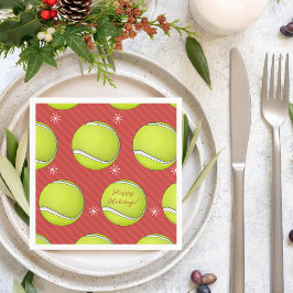 Tennis jul Party Red Festive Bollar & Snö Pappersservett