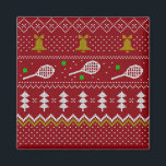 Tennis jul Sweater Knkunnig Mönster Red Julafton Magnet<br><div class="desc">Varma och mysiga vinterdagar och vinternätter illustrerar på ett sätt som ger en klassisk, ful julsvett med tennisracketar och grönt tennis bollar, jingle klockor, fir träd och snöflingor. Minimalistisk festiv mönster-svettare i Julafton i ljusblått och vitt för tennisspelare. Tunnnis Jul mönster svettare. Tennis Julafton design. Skandi tennis jul Noel-presenter. Nordiska...</div>