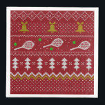 Tennis jul Sweater Knkunnig Mönster Red Julafton Pappersservett<br><div class="desc">Varma och mysiga vinterdagar och vinternätter illustrerar på ett sätt som ger en klassisk, ful julsvett med tennisracketar och grönt tennis bollar, jingle klockor, fir träd och snöflingor. Minimalistisk festiv mönster-svettare i Julafton i ljusblått och vitt för tennisspelare. Tunnnis Jul mönster svettare. Tennis Julafton design. Skandi tennis jul Noel-presenter. Nordiska...</div>