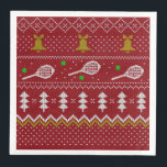 Tennis jul Sweater Knkunnig Mönster Red Julafton Pappersservett<br><div class="desc">Varma och mysiga vinterdagar och vinternätter illustrerar på ett sätt som ger en klassisk, ful julsvett med tennisracketar och grönt tennis bollar, jingle klockor, fir träd och snöflingor. Minimalistisk festiv mönster-svettare i Julafton i ljusblått och vitt för tennisspelare. Tunnnis Jul mönster svettare. Tennis Julafton design. Skandi tennis jul Noel-presenter. Nordiska...</div>