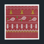 Tennis jul Sweater Knkunnig Mönster Red Julafton Pappersservett<br><div class="desc">Varma och mysiga vinterdagar och vinternätter illustrerar på ett sätt som ger en klassisk, ful julsvett med tennisracketar och grönt tennis bollar, jingle klockor, fir träd och snöflingor. Minimalistisk festiv mönster-svettare i Julafton i ljusblått och vitt för tennisspelare. Tunnnis Jul mönster svettare. Tennis Julafton design. Skandi tennis jul Noel-presenter. Nordiska...</div>