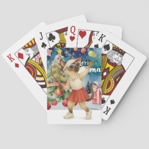 Tennis jul tema för siames katt älskare casinokort