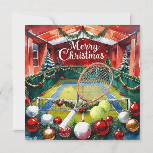 Tennis jul tema på domstol julkort
