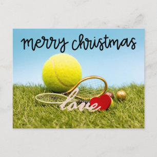 Tennis jul tennis boll och racket med kärlek helg vykort