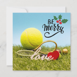 Tennis jul tennis boll och racket med kärlek julkort