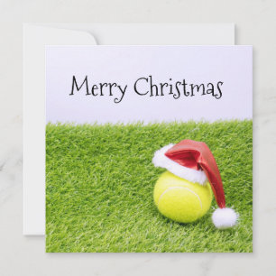 Tennis jul & tennis boll och Santa hat Julkort