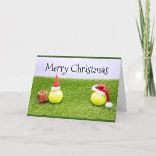 Tennis jul & tennis boll och Santa hat Postc Helgkort