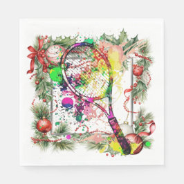 Tennis jul Watercolor Pappersservett