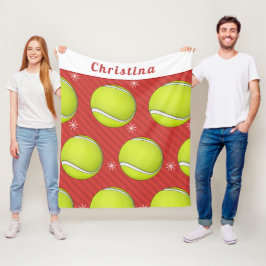 Tennis jul Winter Stil Personlig Red Fleecefilt