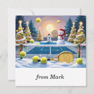 Tennis julfestsraket julkort