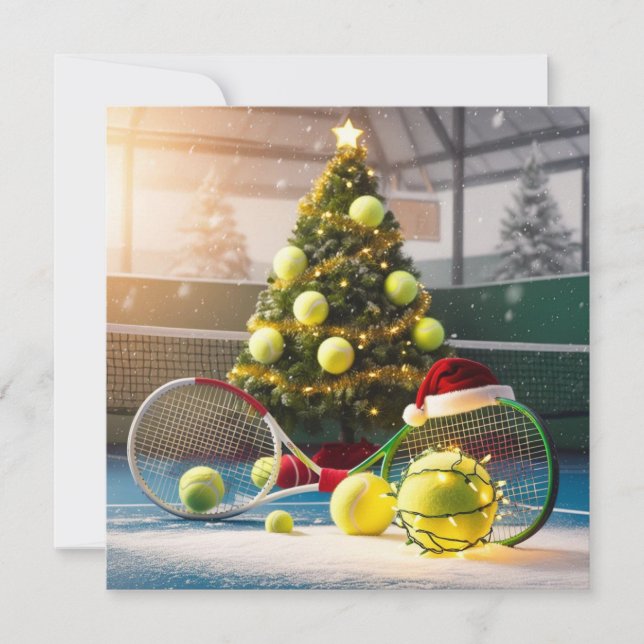 Tennis julfestsraket julkort (Framsida)