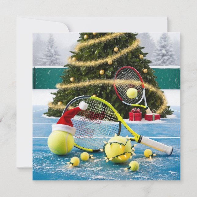 Tennis julfestsraket julkort (Framsida)