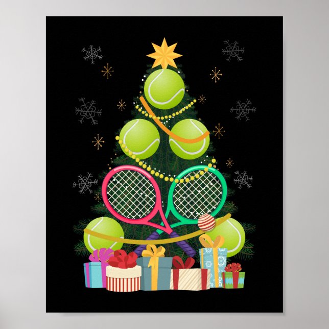 Tennis Julgran Tennis Player Tennis Coach Poster (Framsidan)