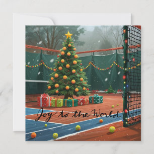 Tennis Julgran vid domstolen Julkort